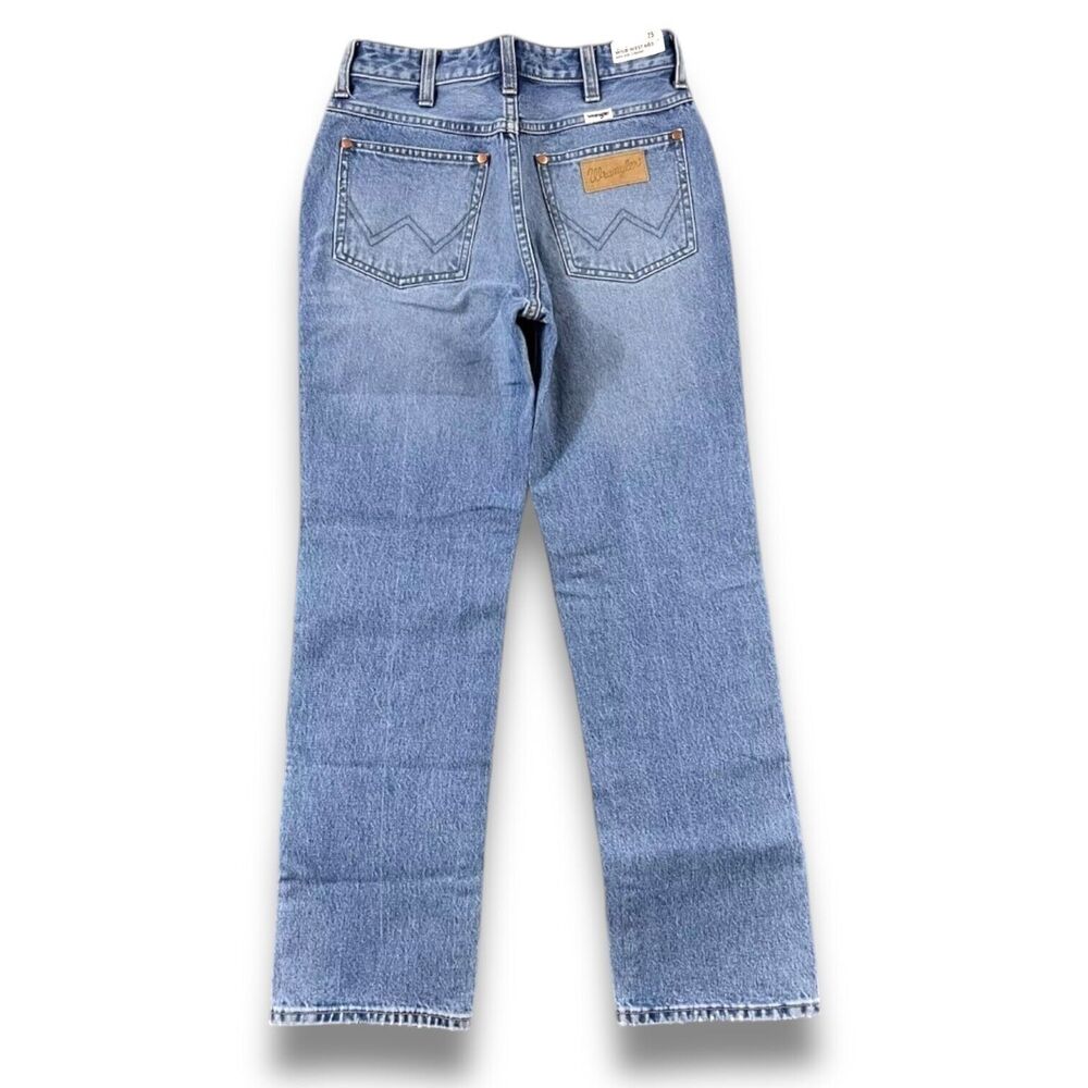 Wrangler Womens Wild West 603 Denim Jean High Rise Straight Distress Blue New - Picture 6 of 6